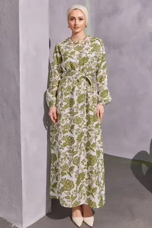 Floral Patterned Hijab Dress