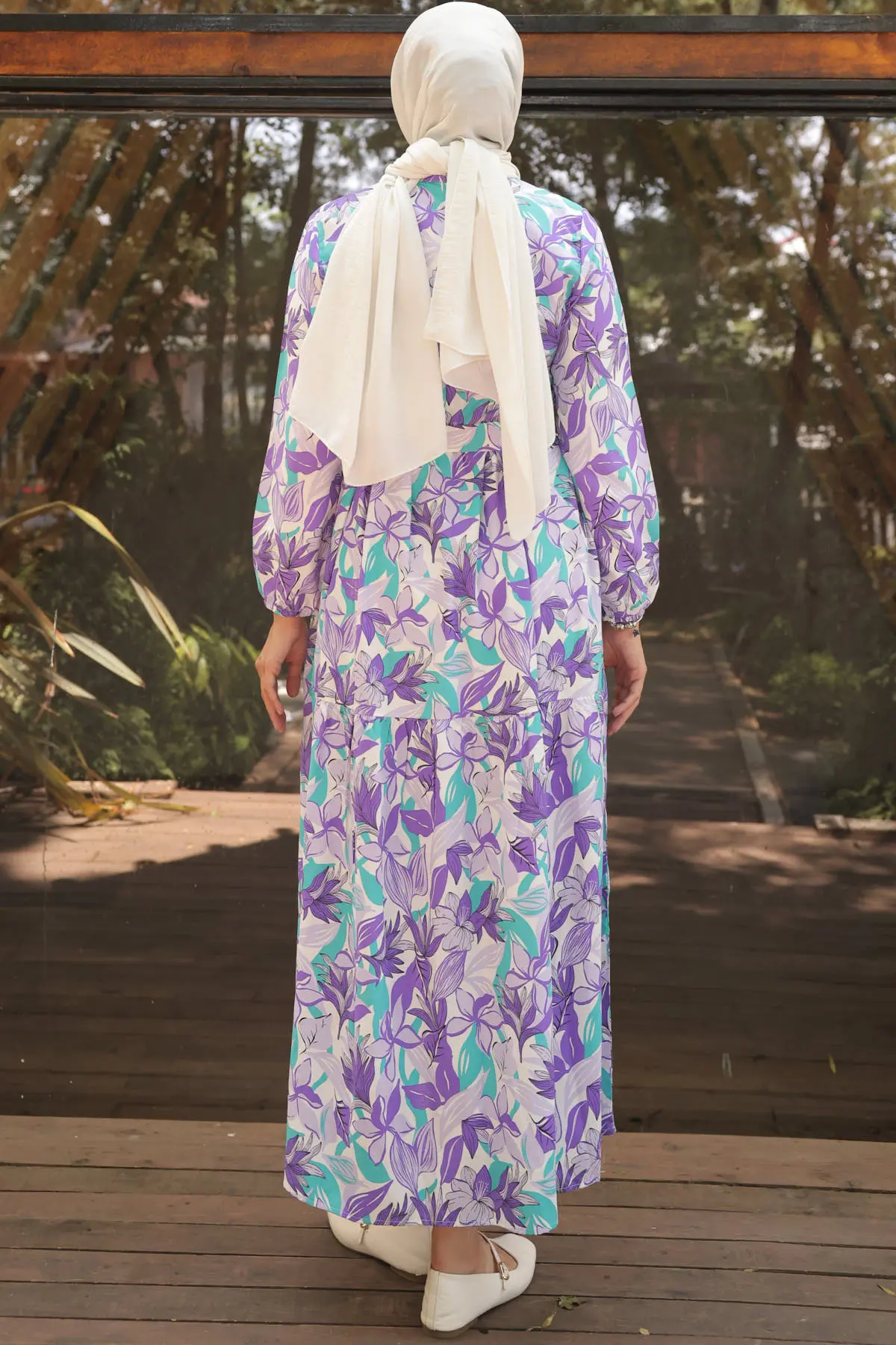 Patterned Hijab Dress-detail