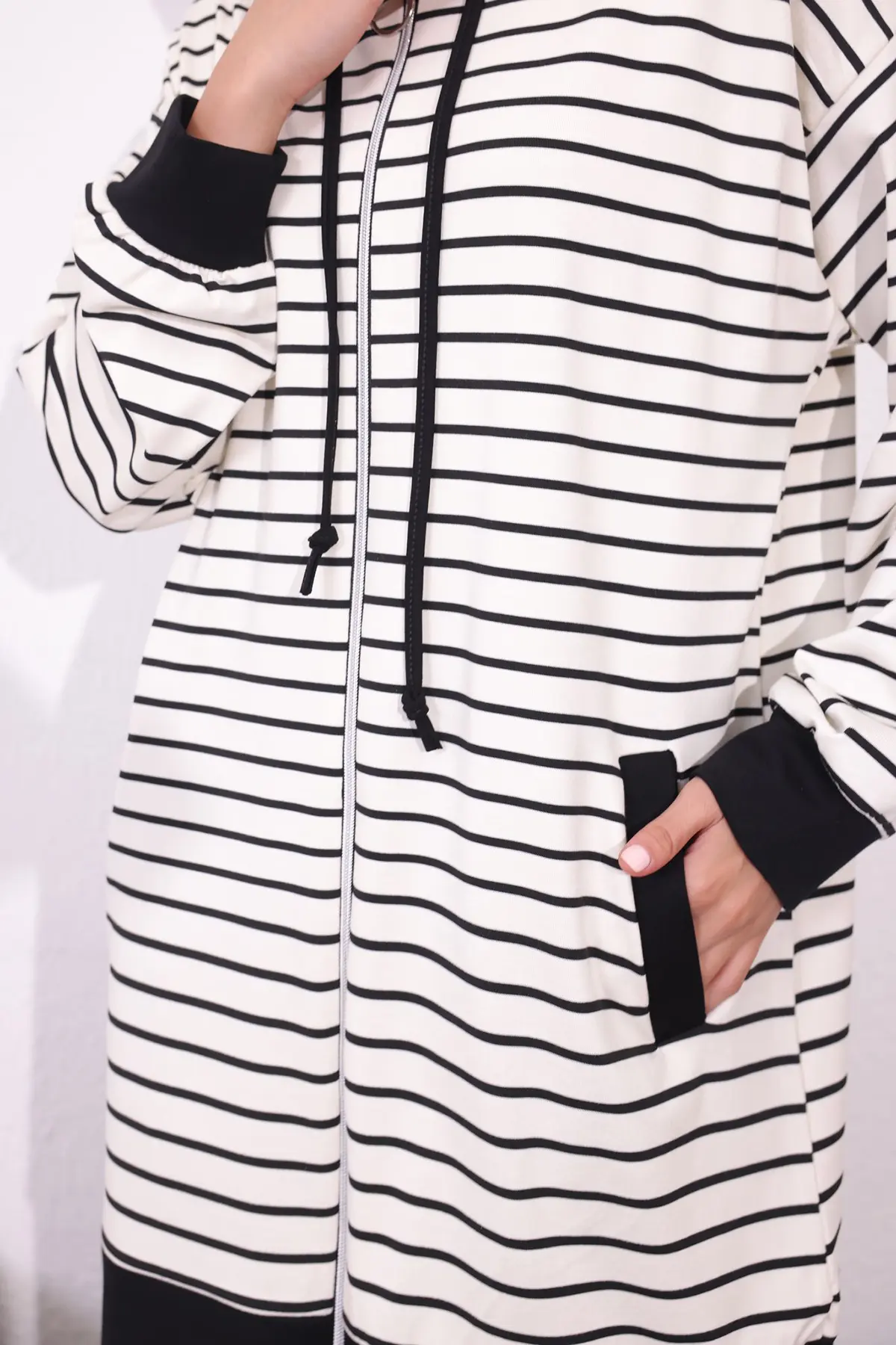 4513 Çizgili İkili Takım Ekru-detail