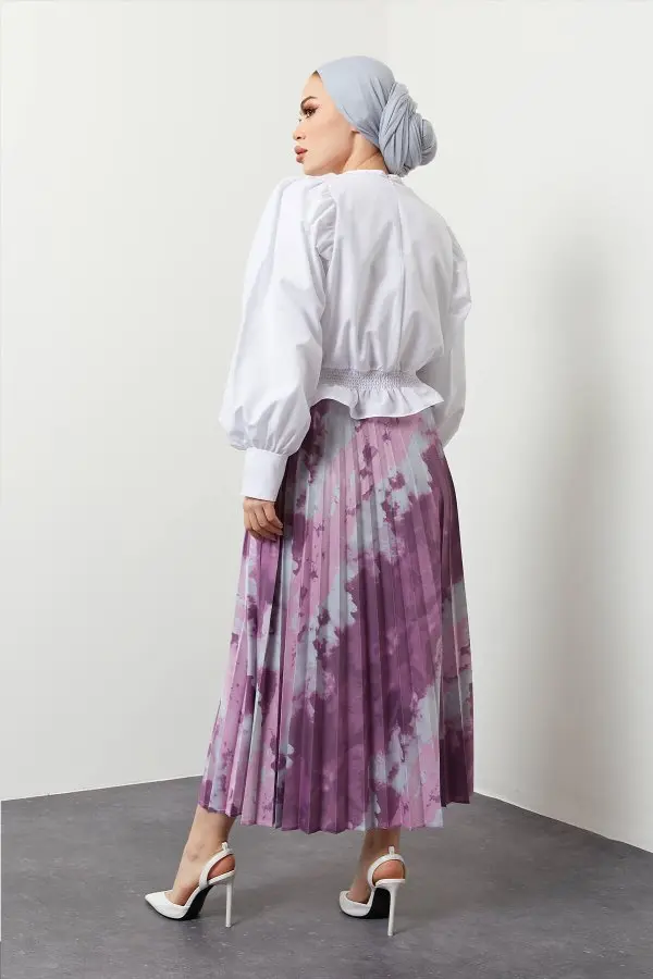 4534 Balon Kol Gömlek Beyaz-detail