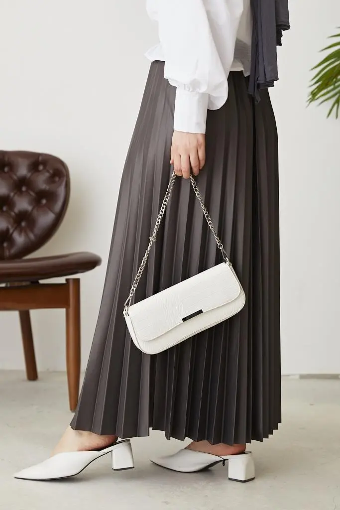 4538 Beli Lastikli Piliseli Etek Antrasit-detail