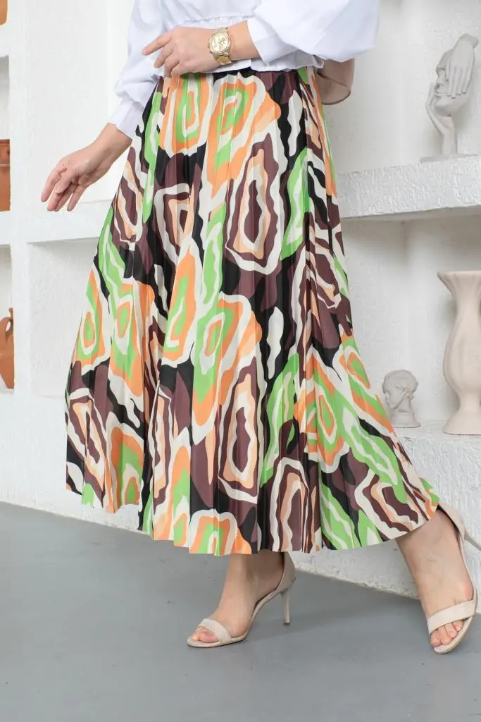 Black Hijab Pleated Skirt-detail