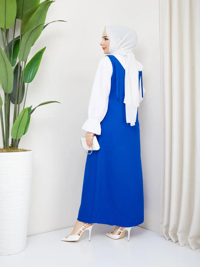 4678 Gömlek + Ji̇le Elbi̇se Saks Mavisi-detail