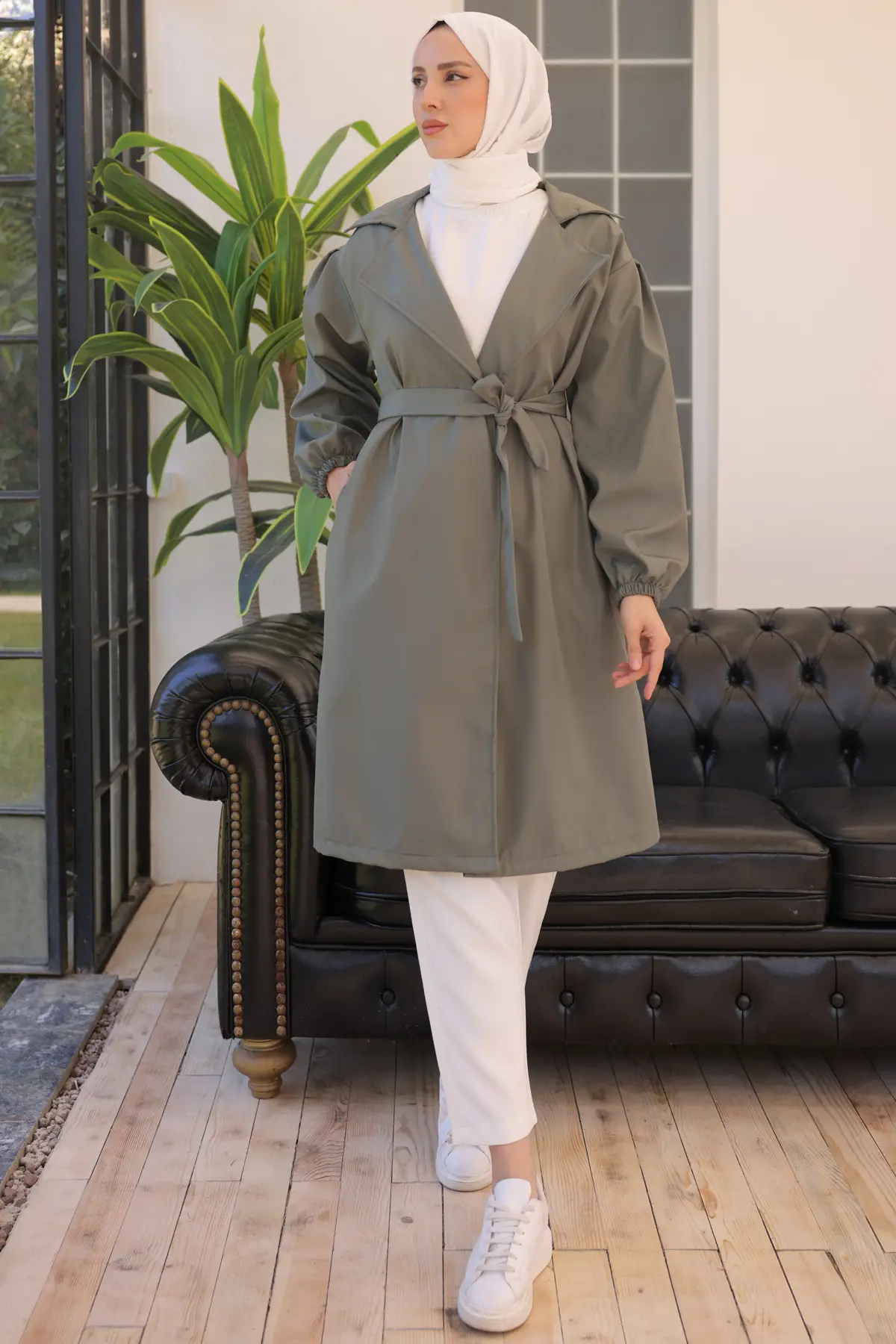 61533 Kuşaklı Trençkot Nefti-detail