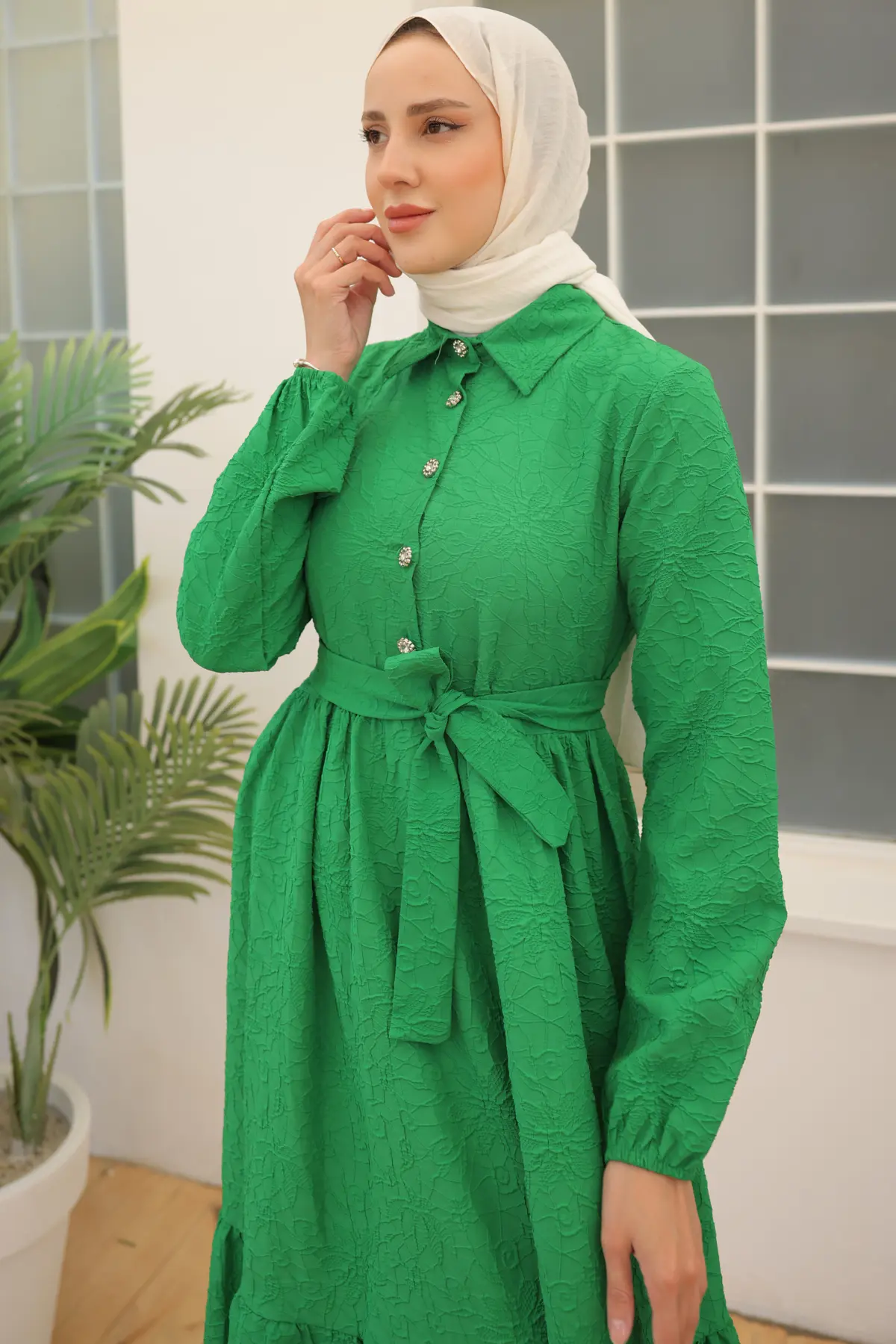 Embossed Patterned Dress-detail