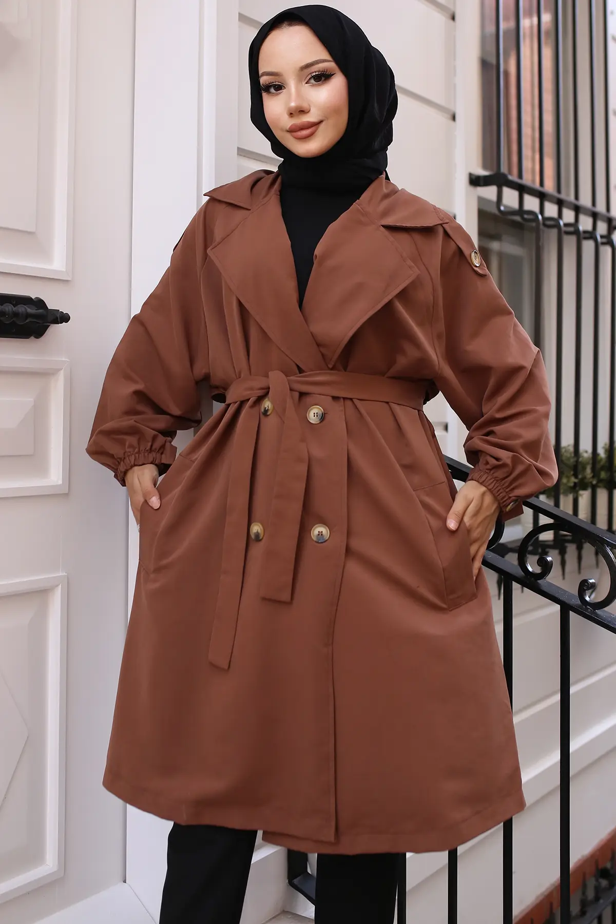 Belted Trench Coat-detail