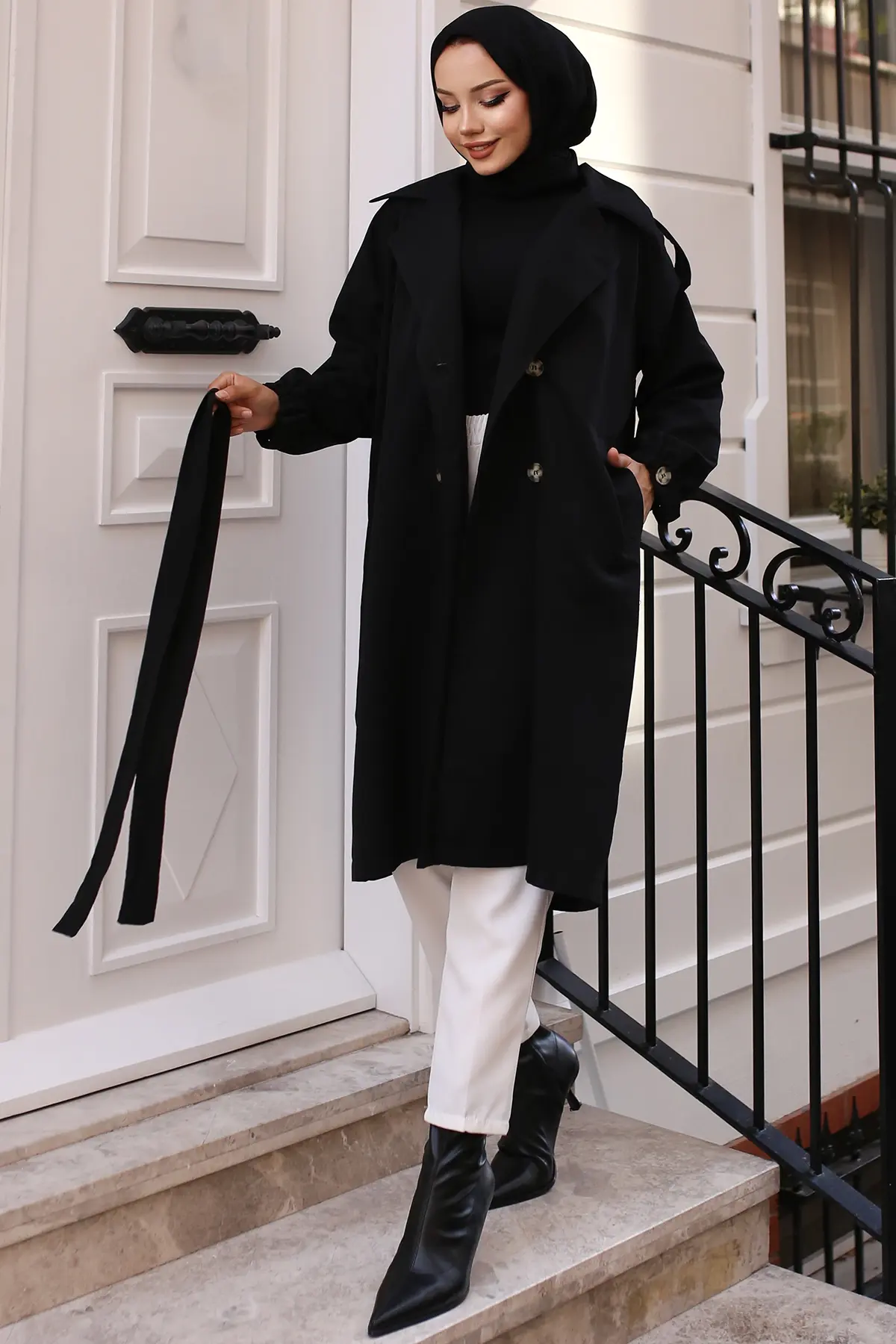 Belted Trench Coat-detail