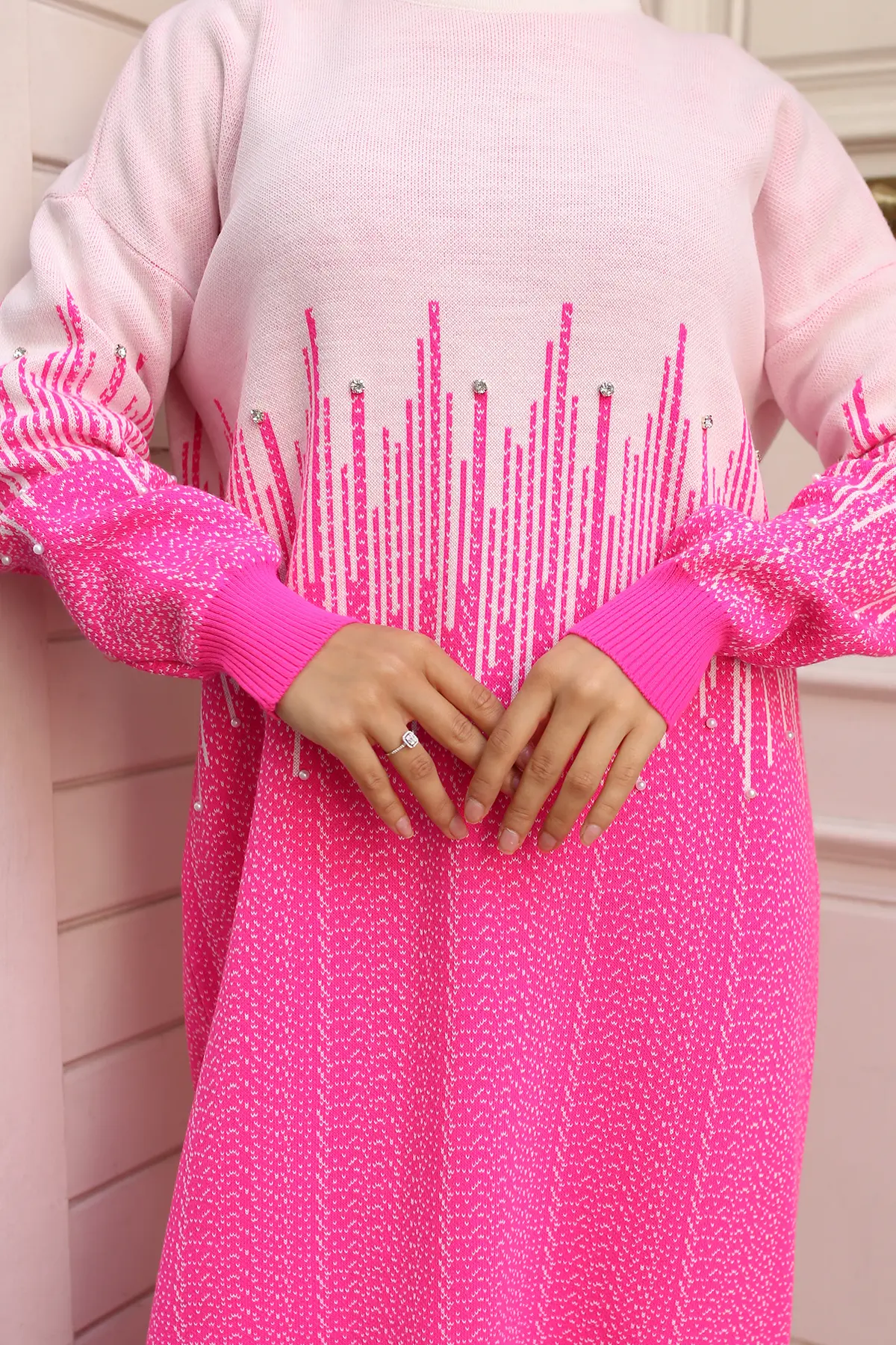 Patterned Knitwear Dress-detail