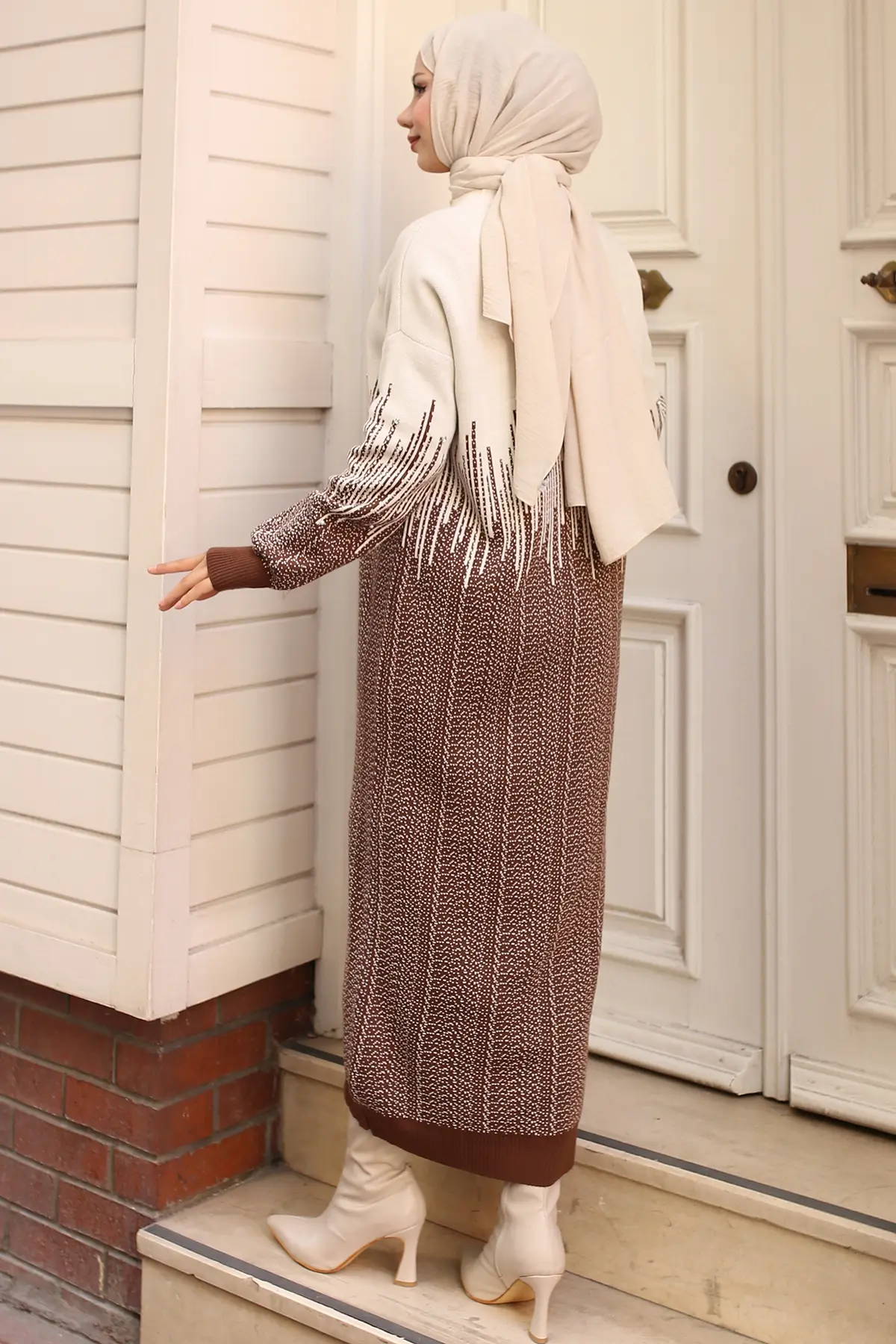 Patterned Knitwear Dress-detail