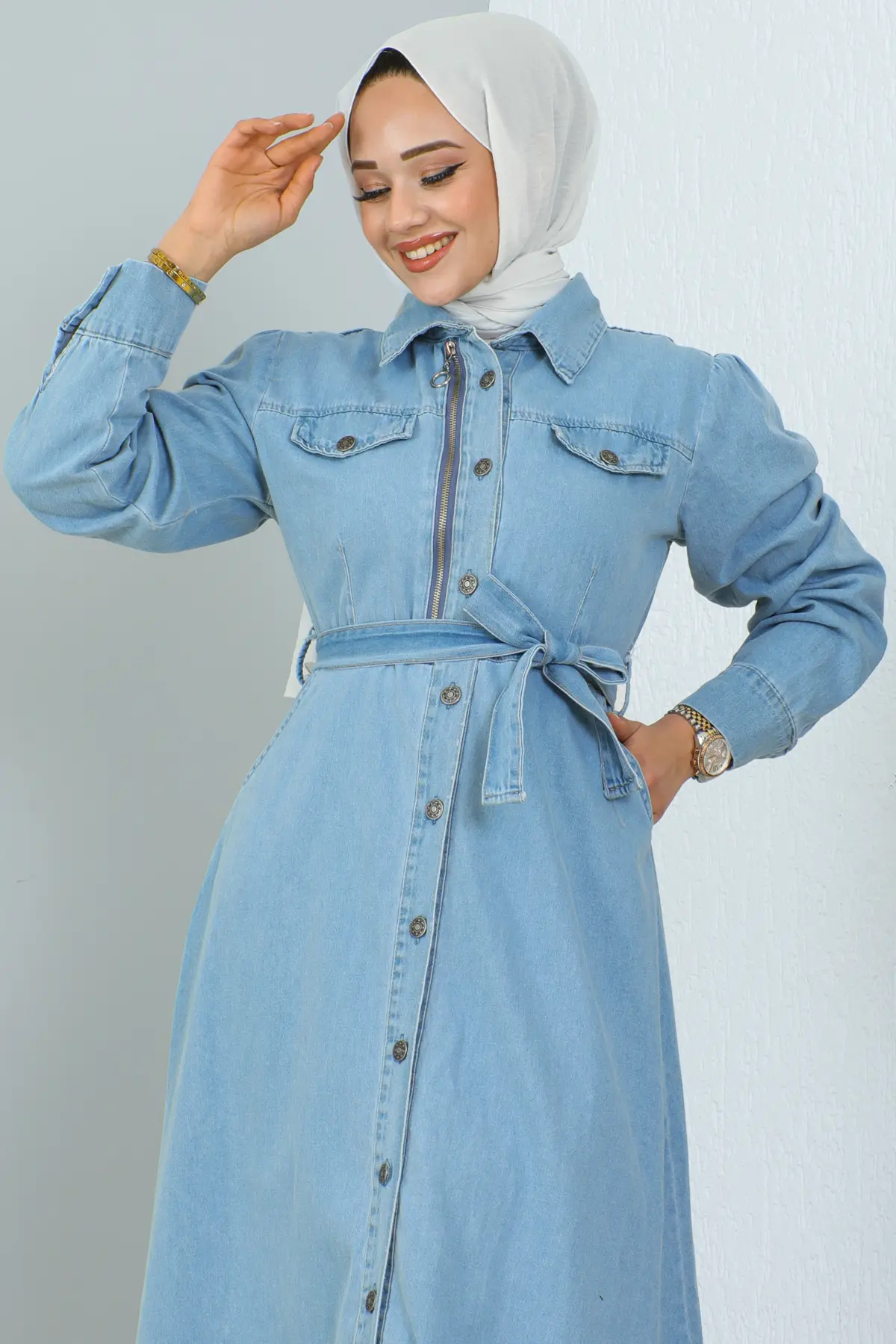 6810 Zıppered Cap Blue-detail