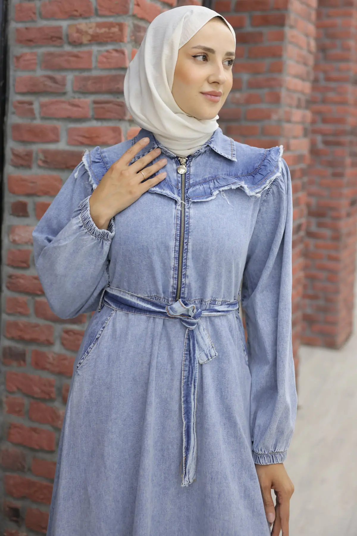 Hijab Jeans Dress-detail