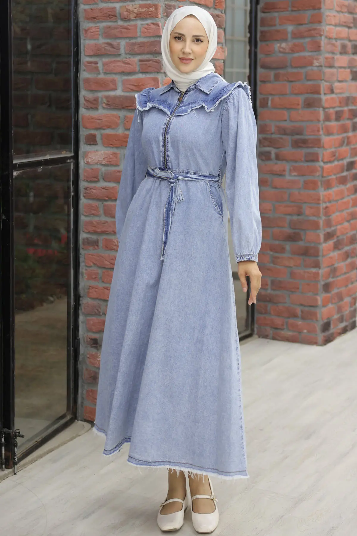 Hijab Jeans Dress-detail