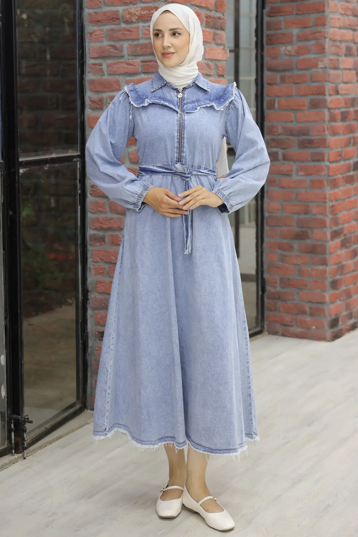 Hijab Jeans Dress-detail