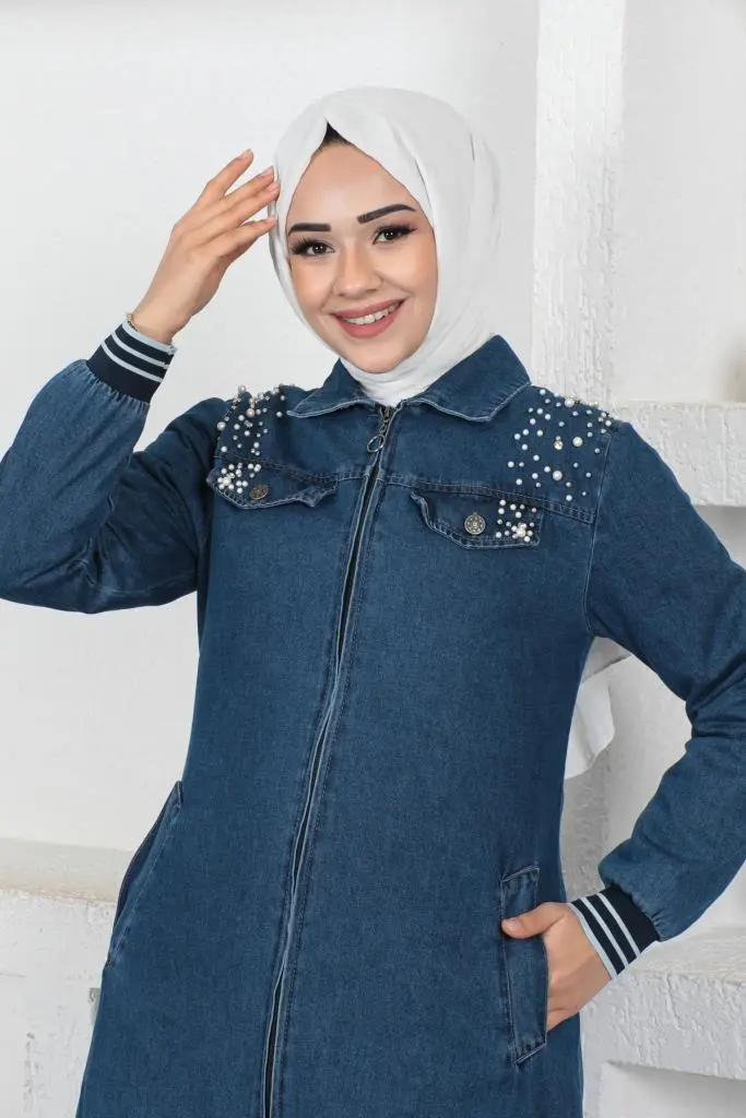 New Jean Fabric Abaya-detail