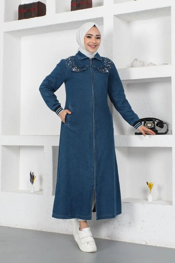 New Jean Fabric Abaya-detail