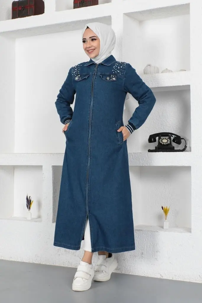 New Jean Fabric Abaya-detail