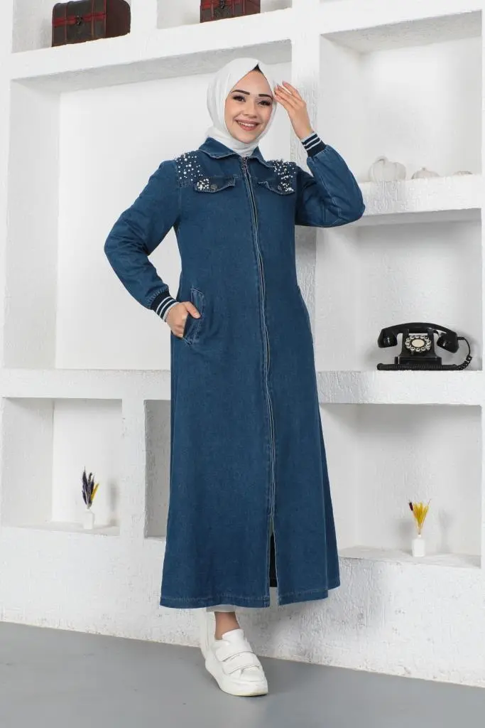 New Jean Fabric Abaya-detail