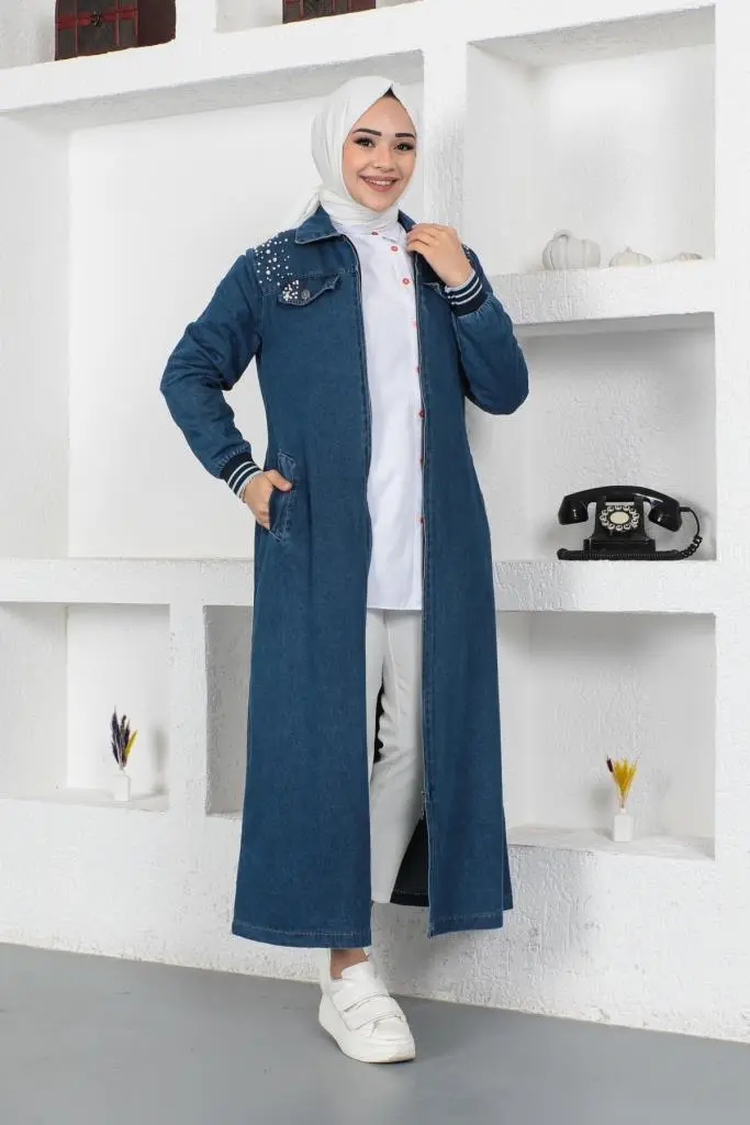 New Jean Fabric Abaya-detail