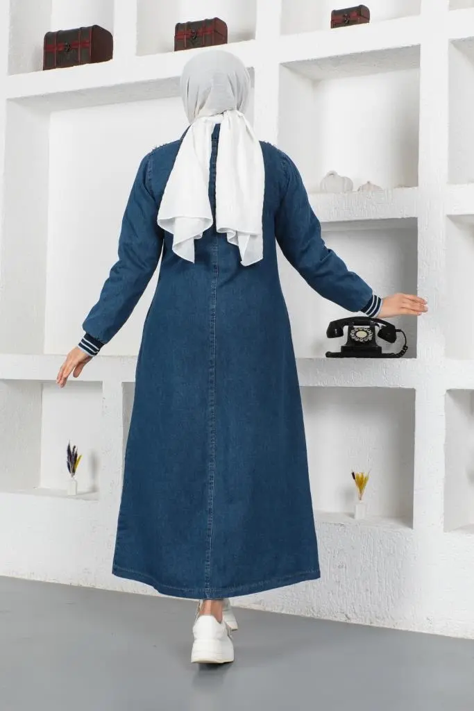 New Jean Fabric Abaya-detail