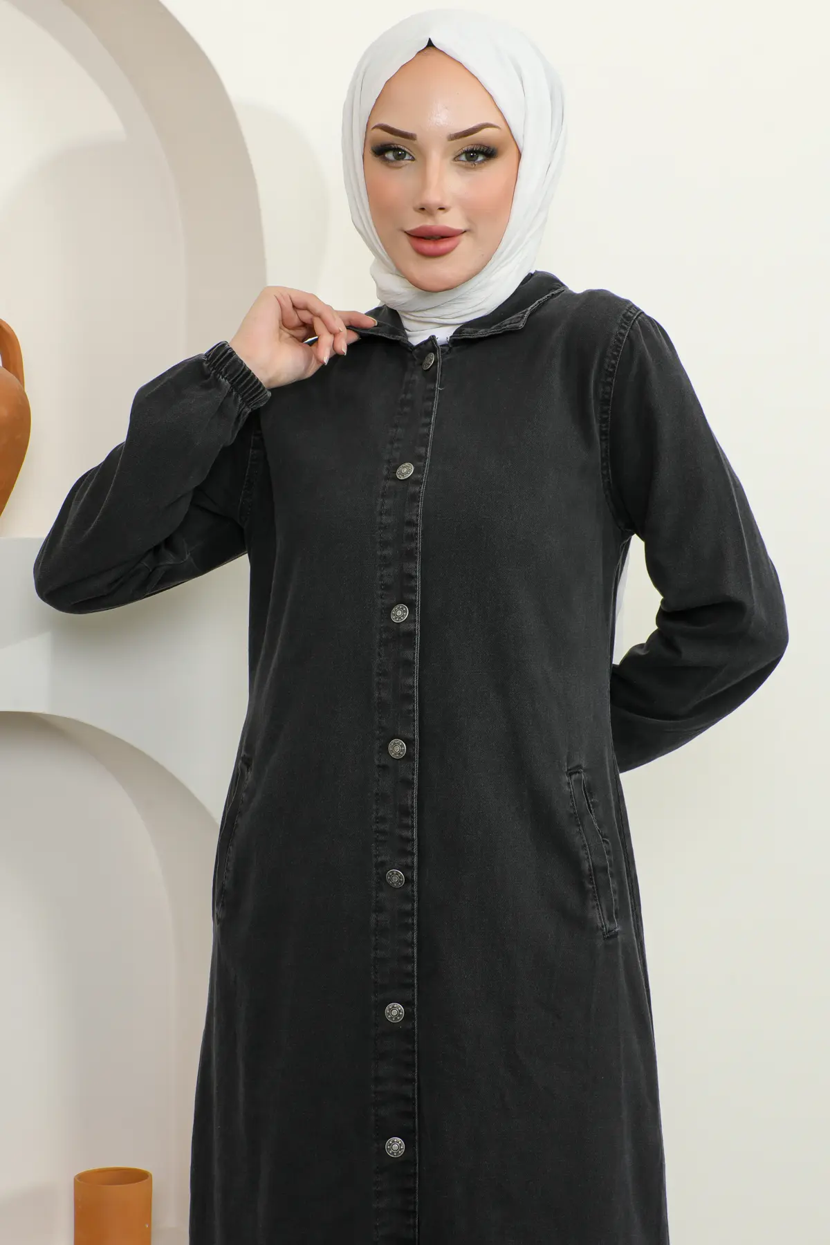 New Jean Abaya-detail