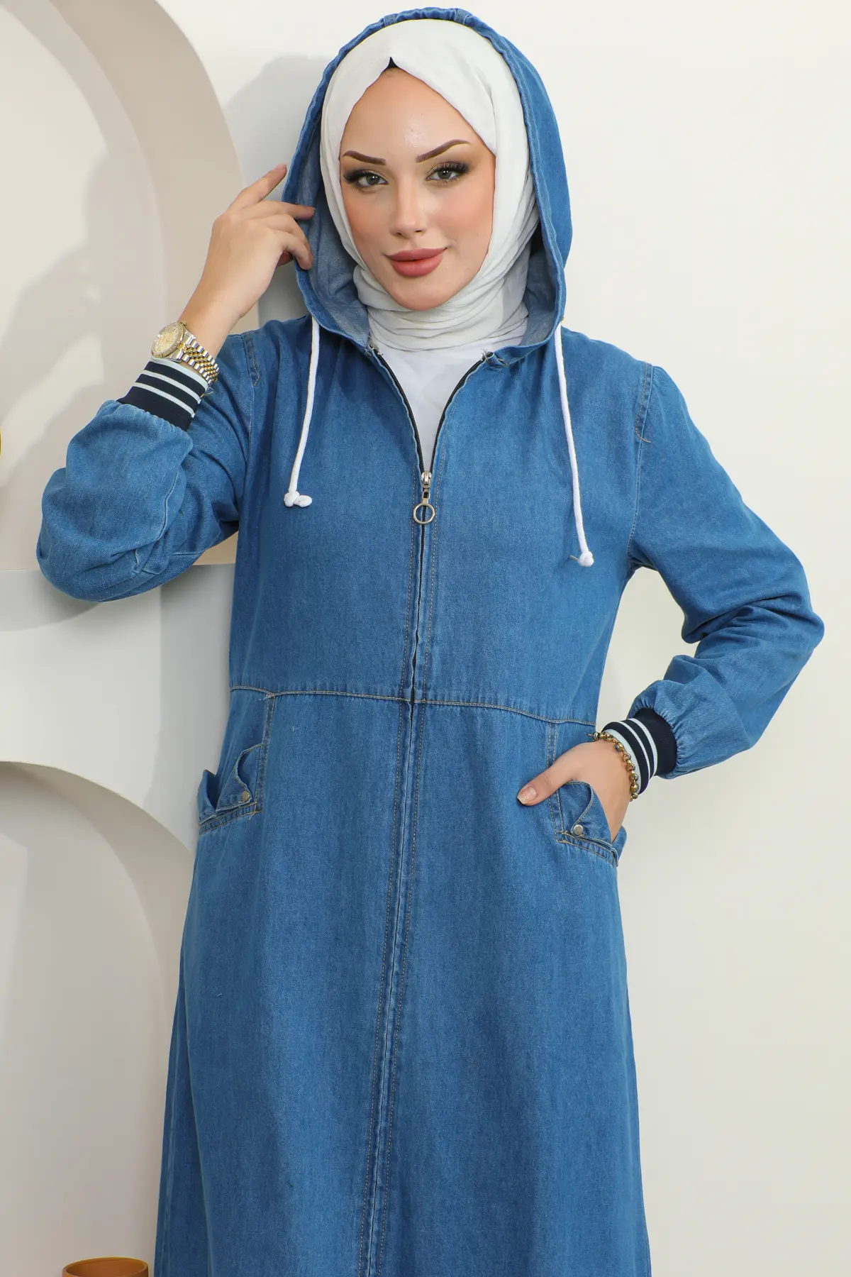 New Jean Abaya-detail