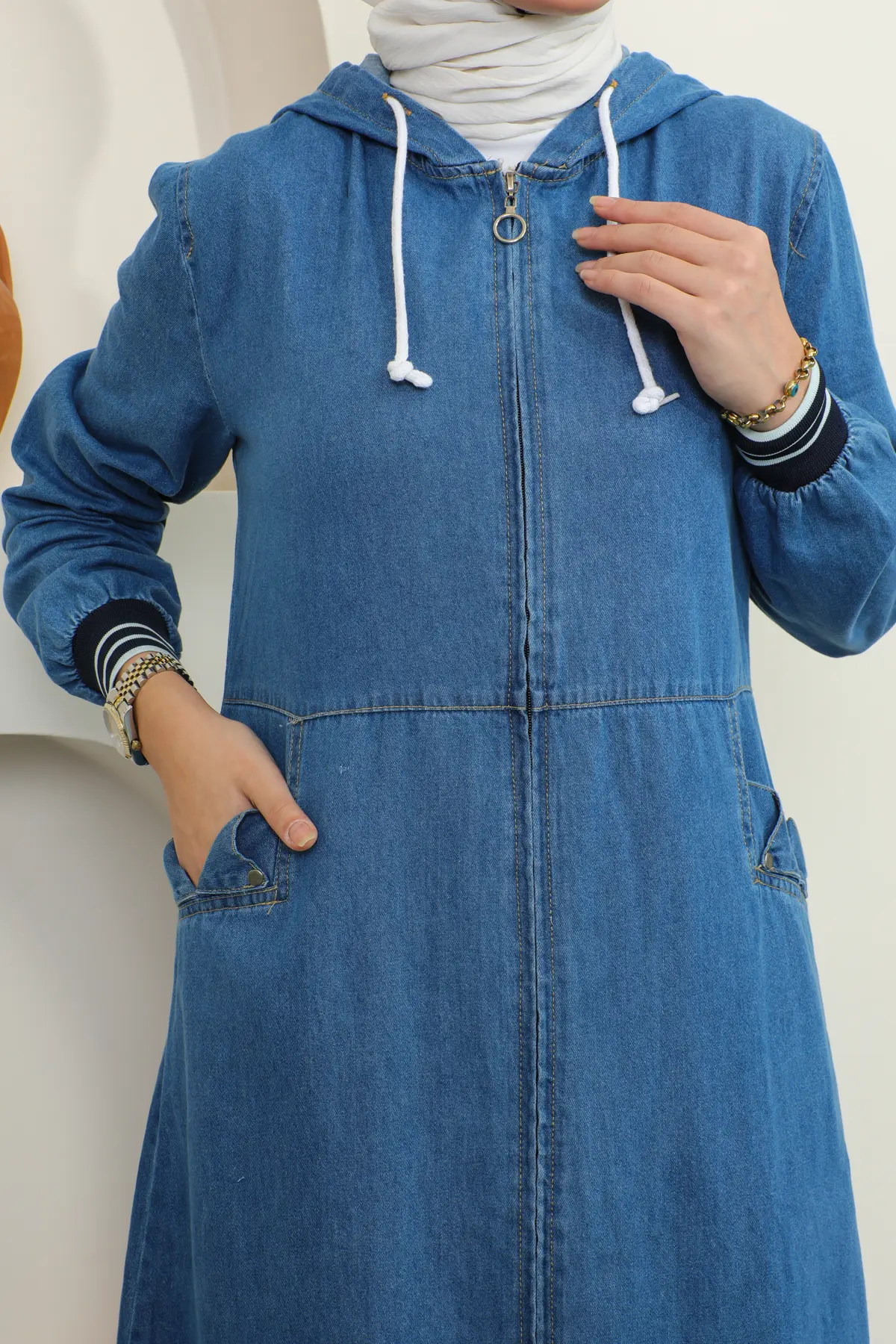 New Jean Abaya-detail