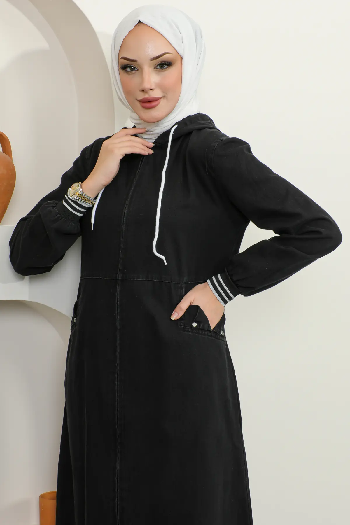 New Jean Abaya-detail