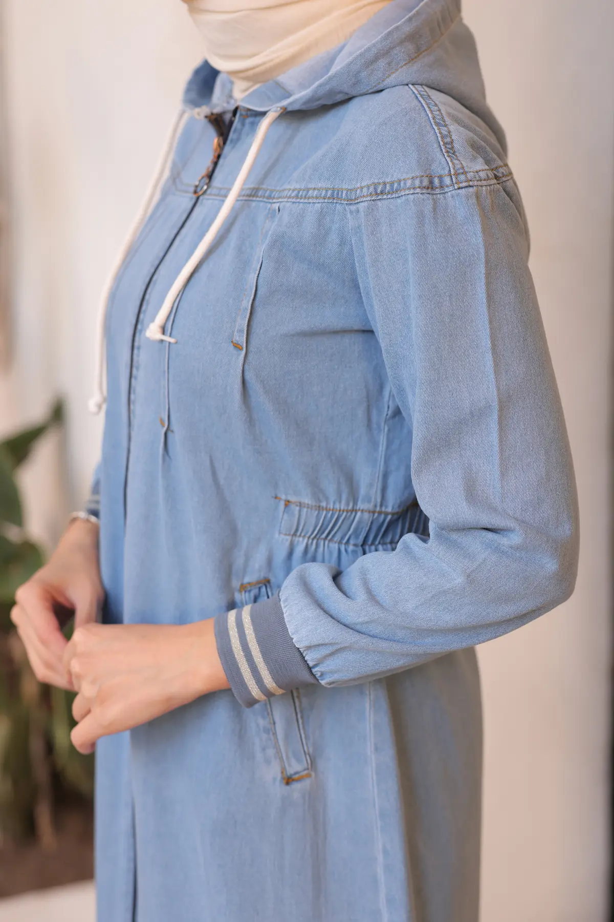 7914 Beli Lastikli Spor Kot Kap Mavi-detail