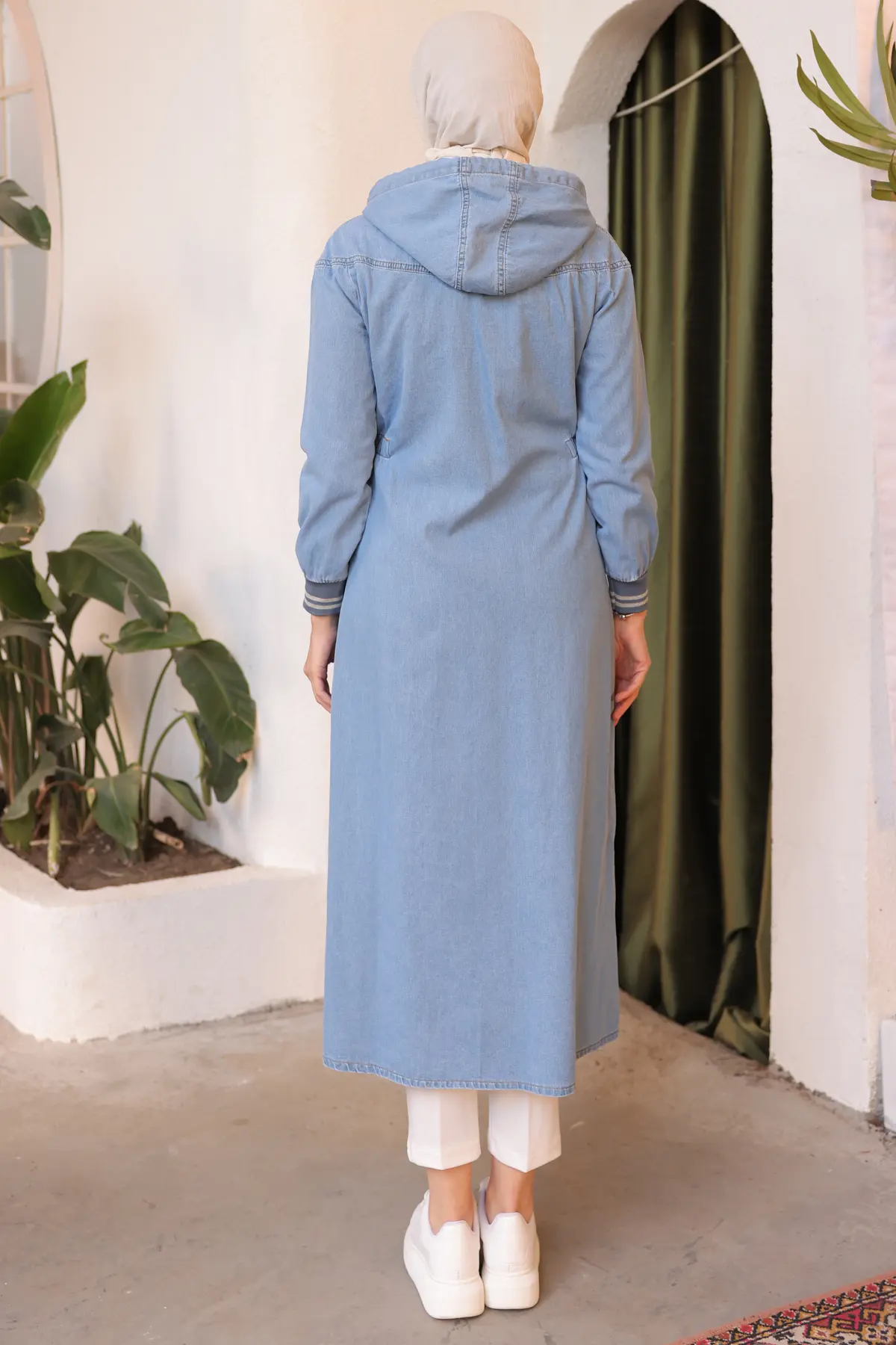 7914 Beli Lastikli Spor Kot Kap Mavi-detail