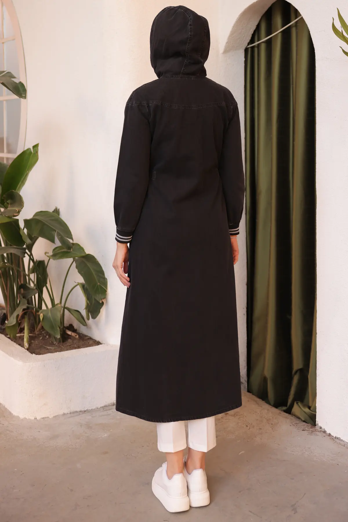 7914 Beli Lastikli Spor Kot Kap Siyah-detail