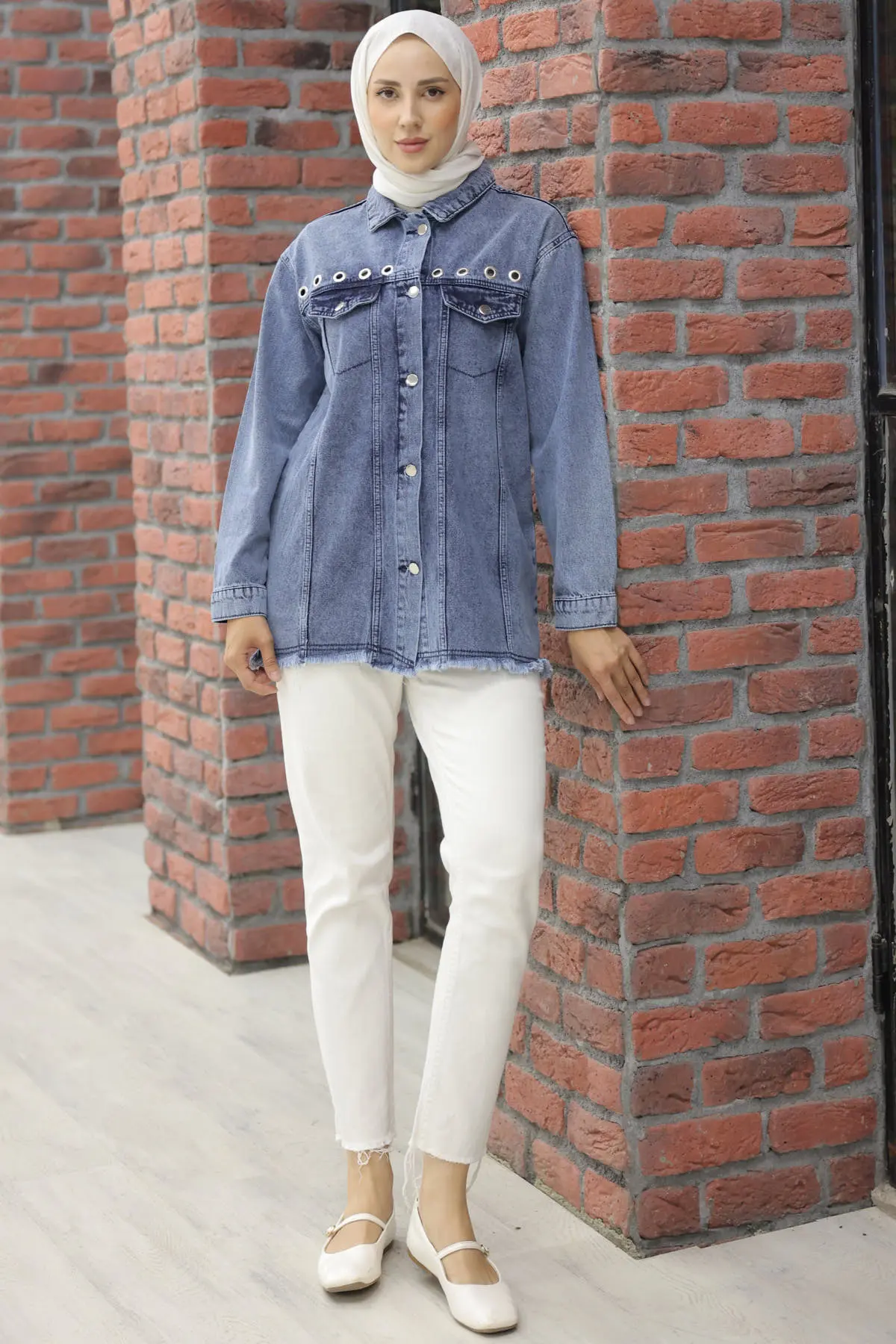 Bird Eye Denim Jacket-detail