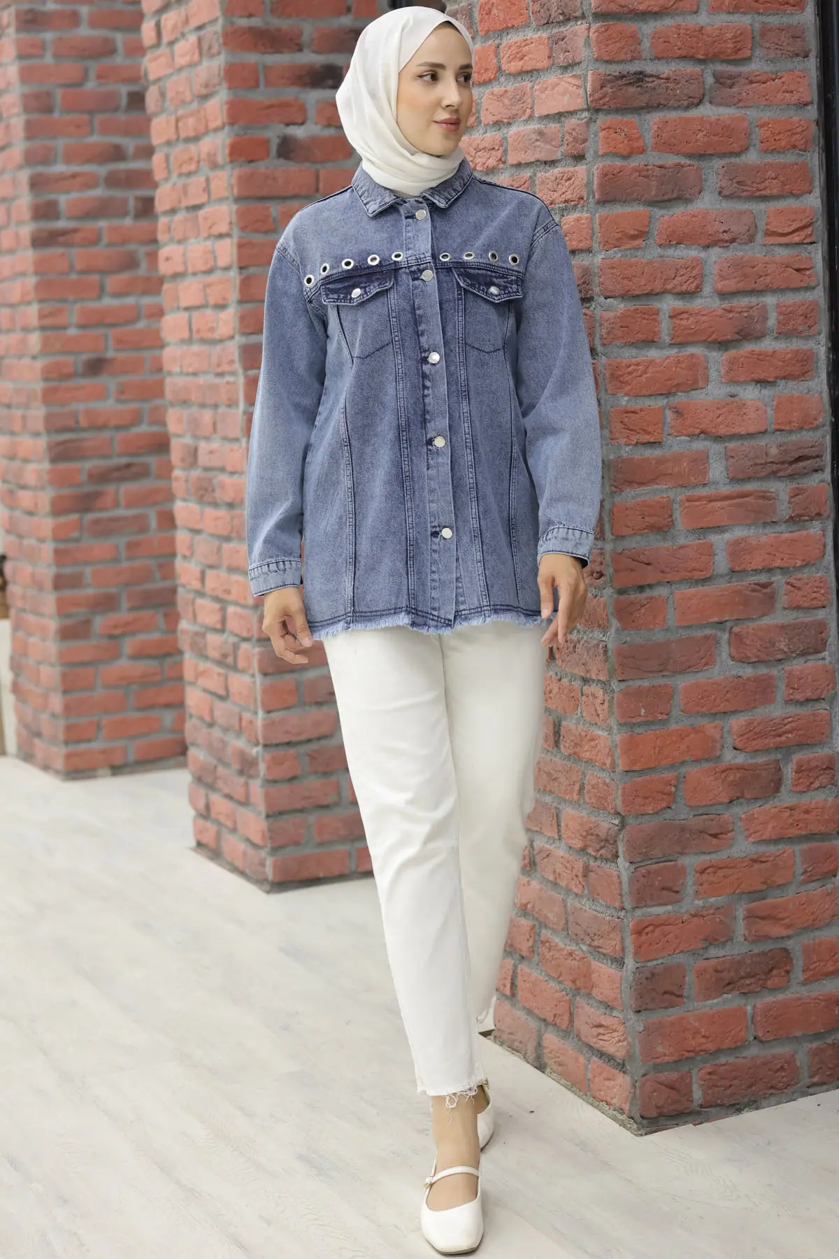 Bird Eye Denim Jacket-detail