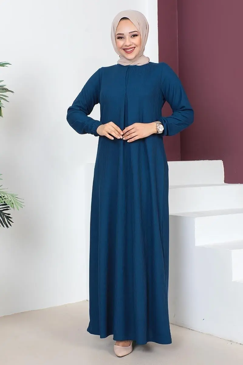 A Pile Model Elbise Koyu Indigo-detail