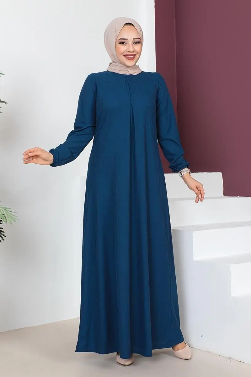 A Pile Model Elbise Koyu Indigo-detail