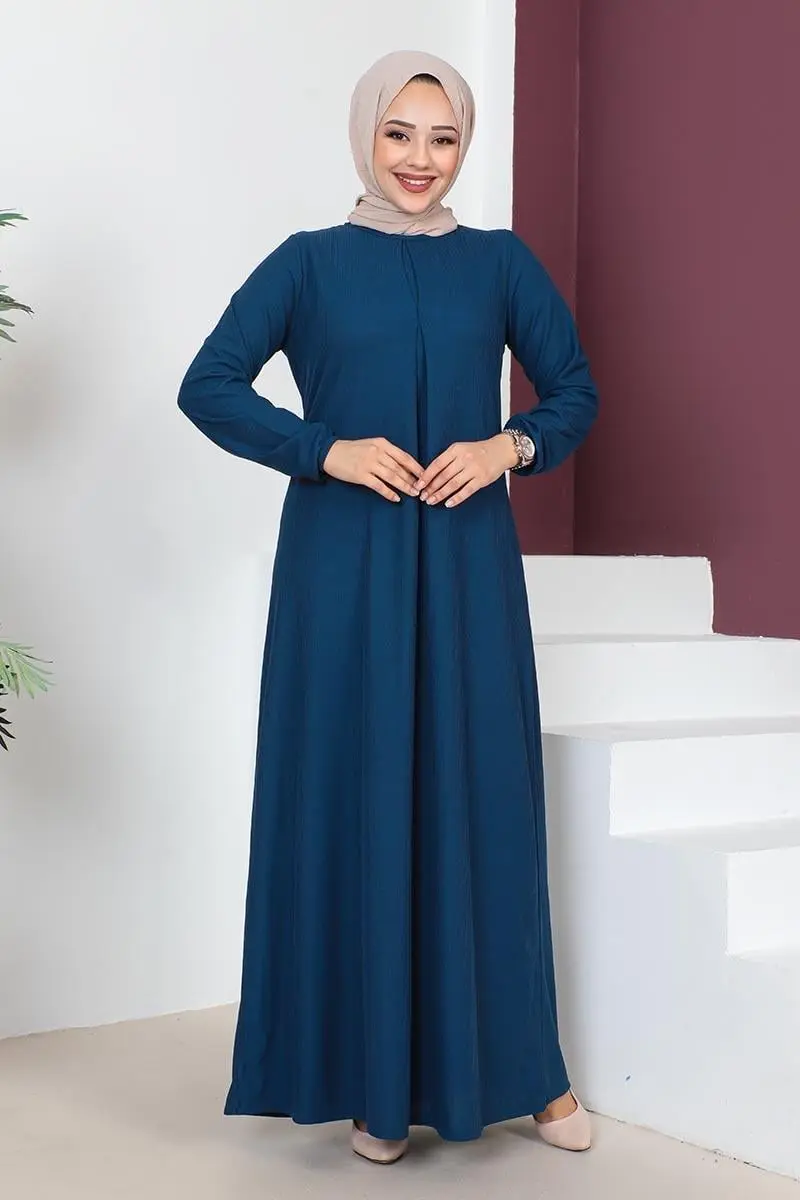 A Pile Model Elbise Koyu Indigo-detail