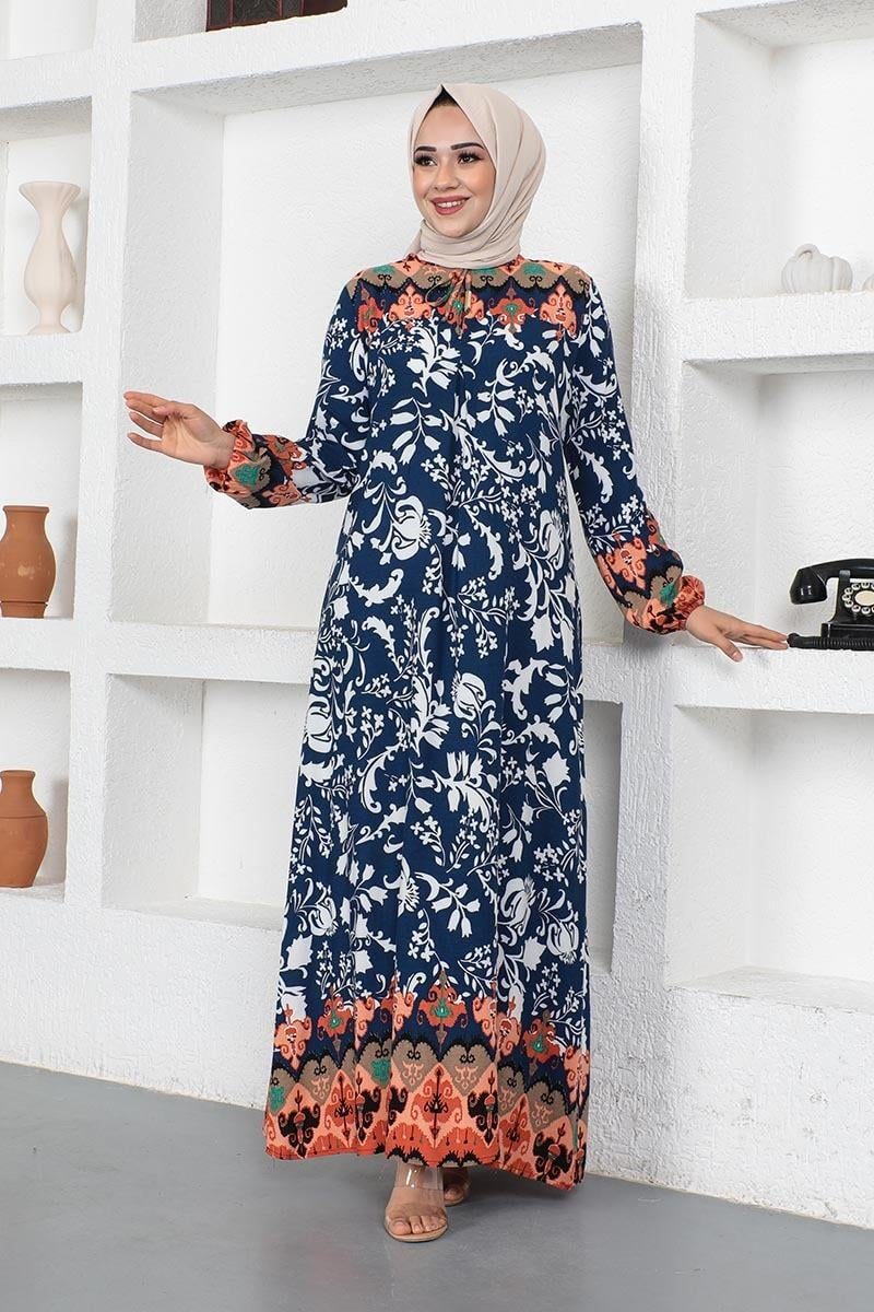 A Pleated Model Hijab Dress