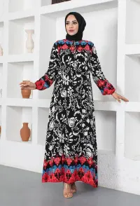 A Pleated Model Hijab Dress