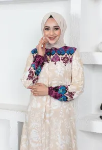 A Pleated Model Hijab Dress