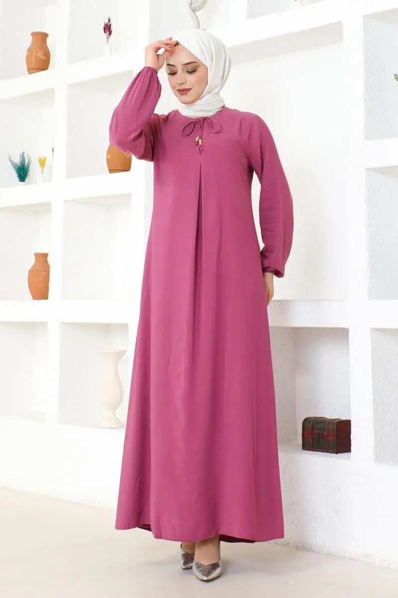 A Pile Viskon Elbise-detail