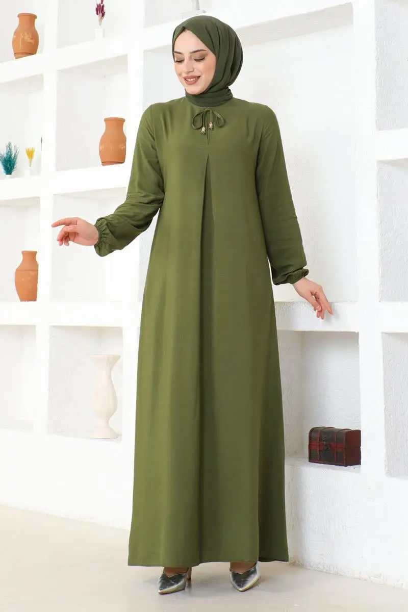 A Pile Viskon Elbise-detail