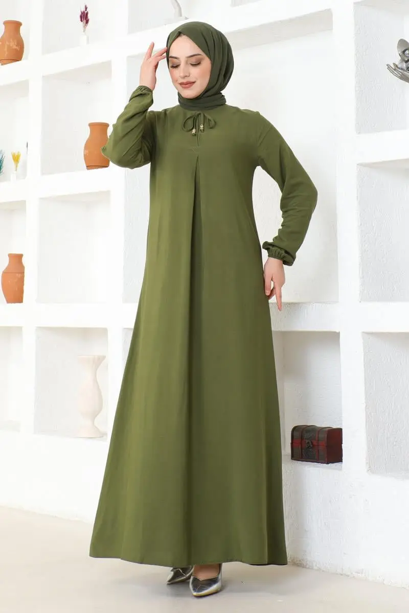 A Pile Viskon Elbise-detail