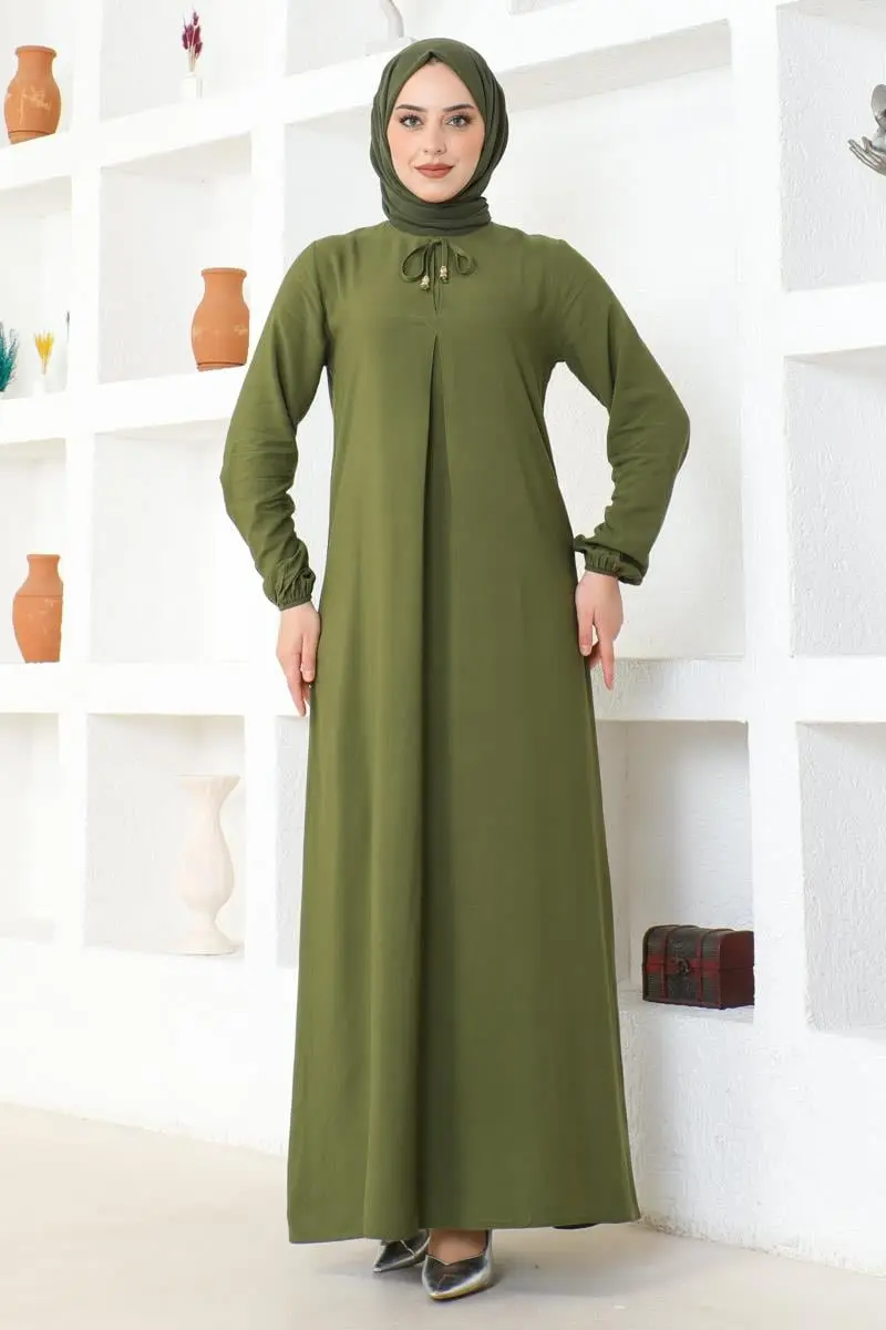 A Pile Viskon Elbise-detail