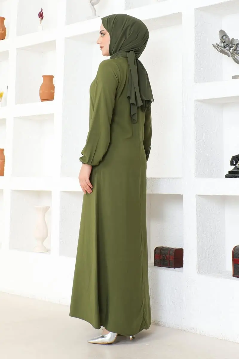 A Pile Viskon Elbise-detail