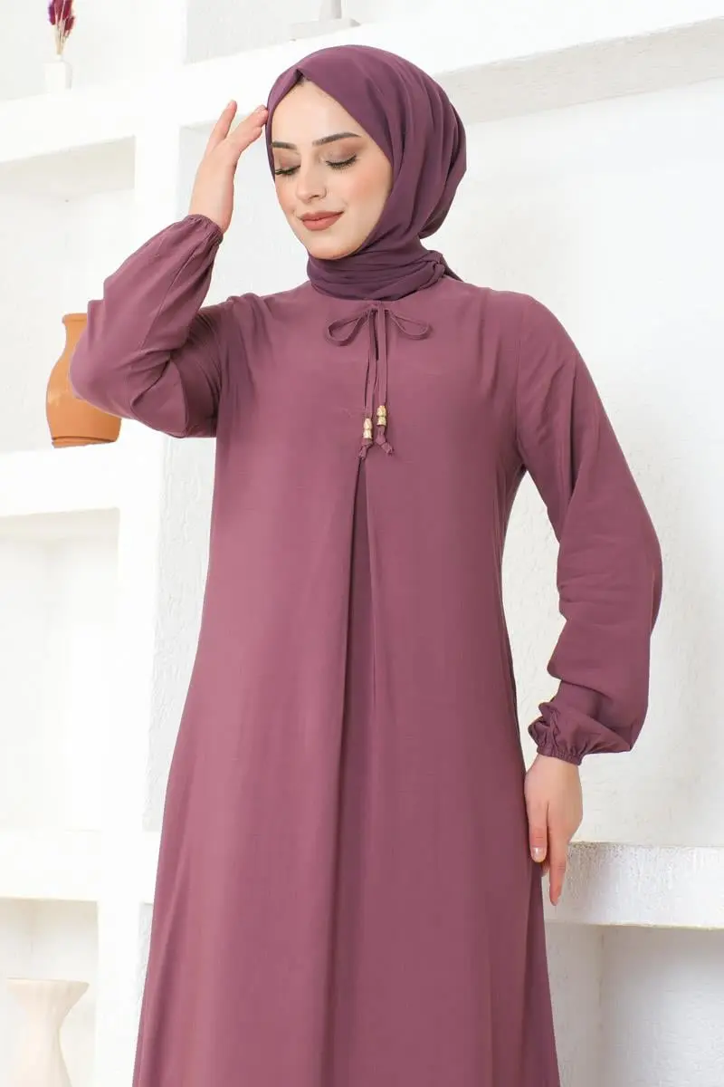 A Pile Viskon Elbise-detail