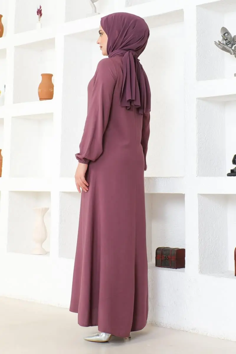 A Pile Viskon Elbise-detail