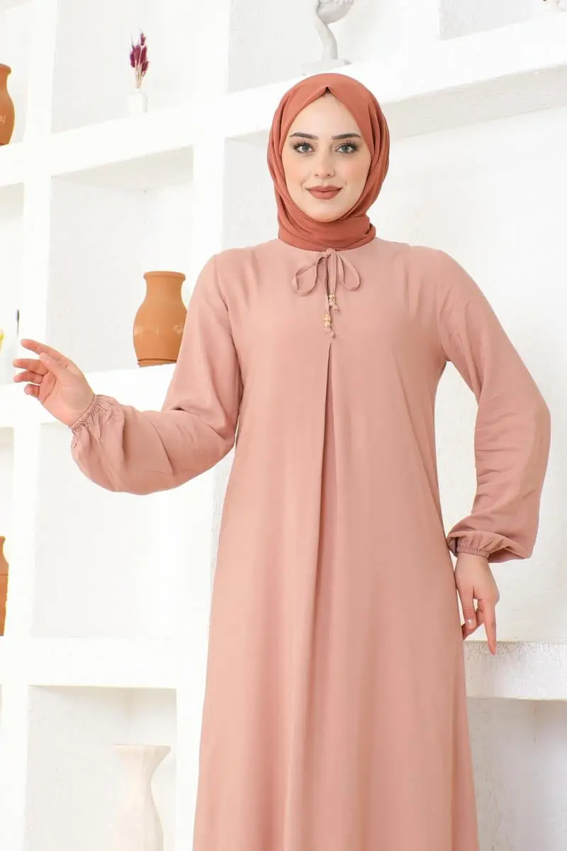 A Pile Viskon Elbise-detail