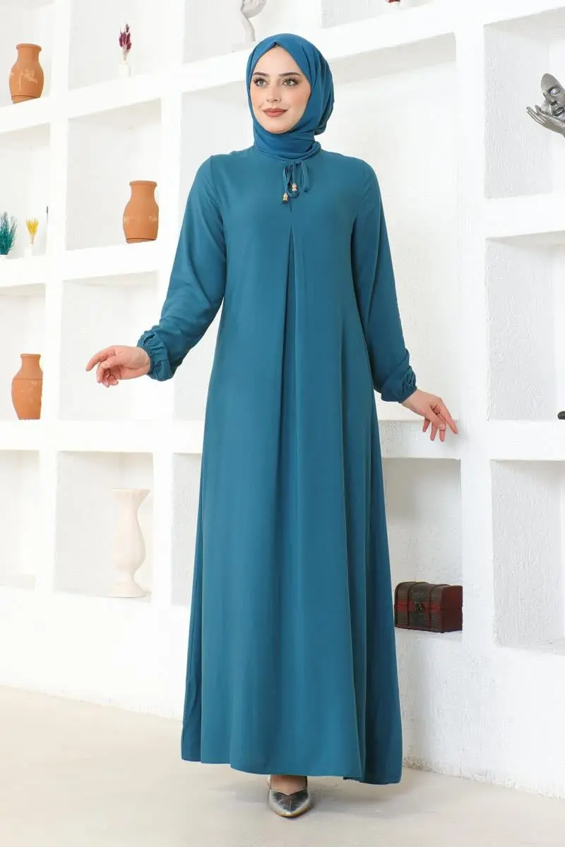 A Pile Viskon Elbise-detail