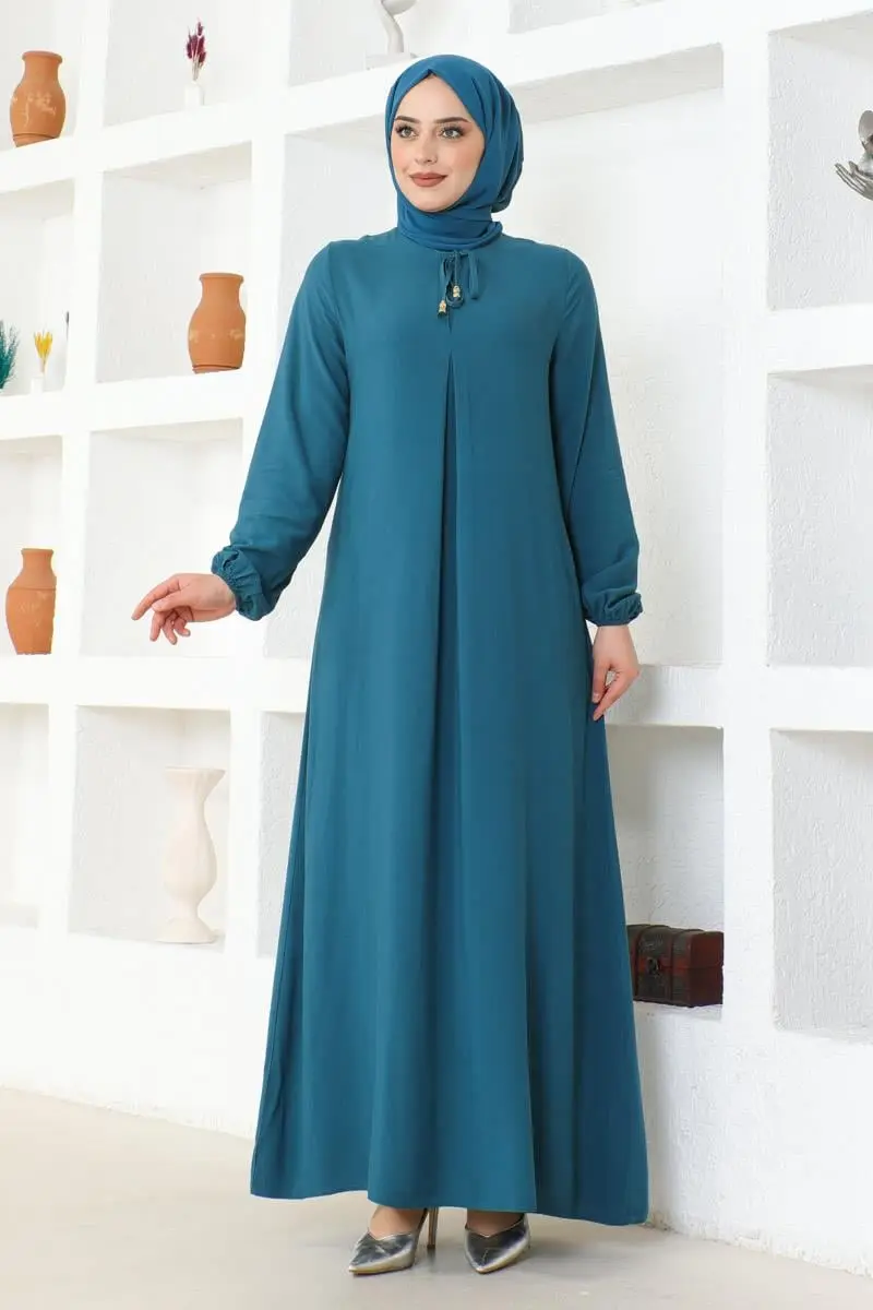 A Pile Viskon Elbise-detail