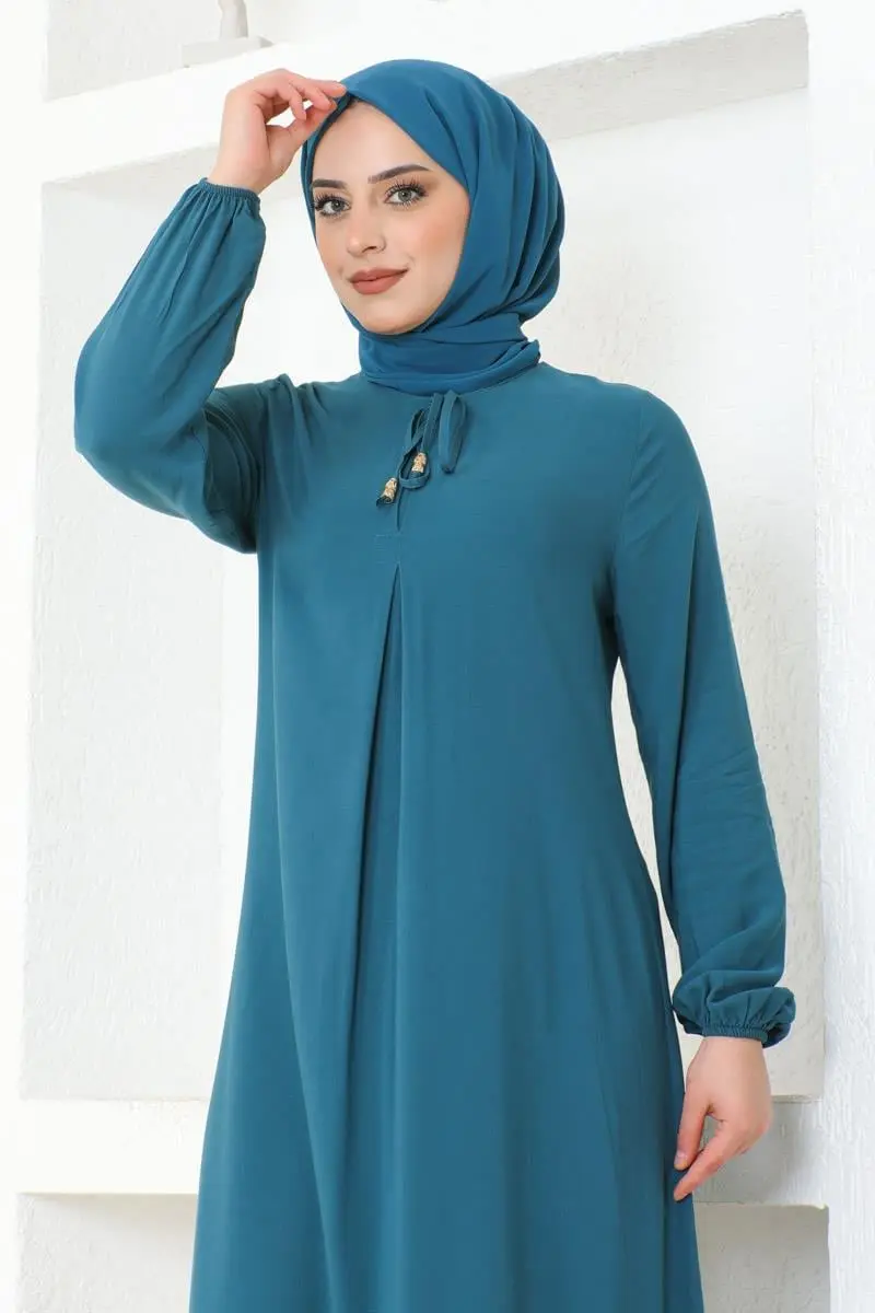 A Pile Viskon Elbise-detail