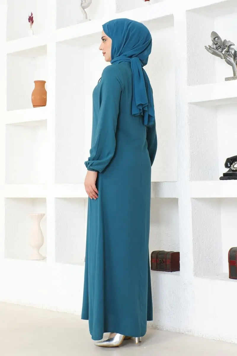 A Pile Viskon Elbise-detail